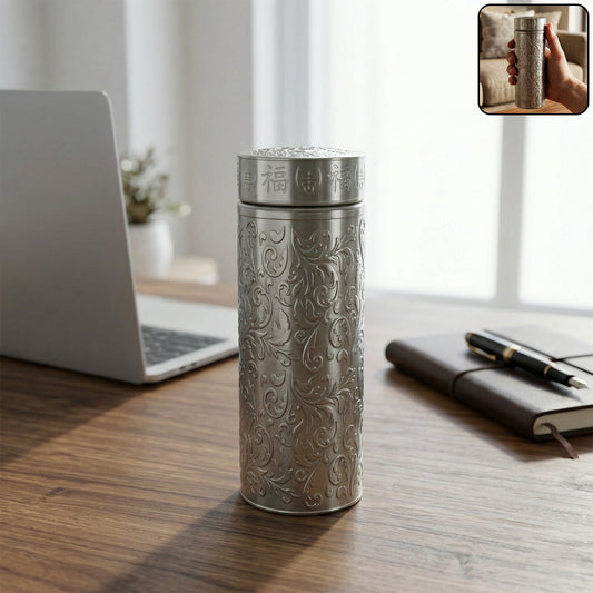 Silver coated steel thermal bottle